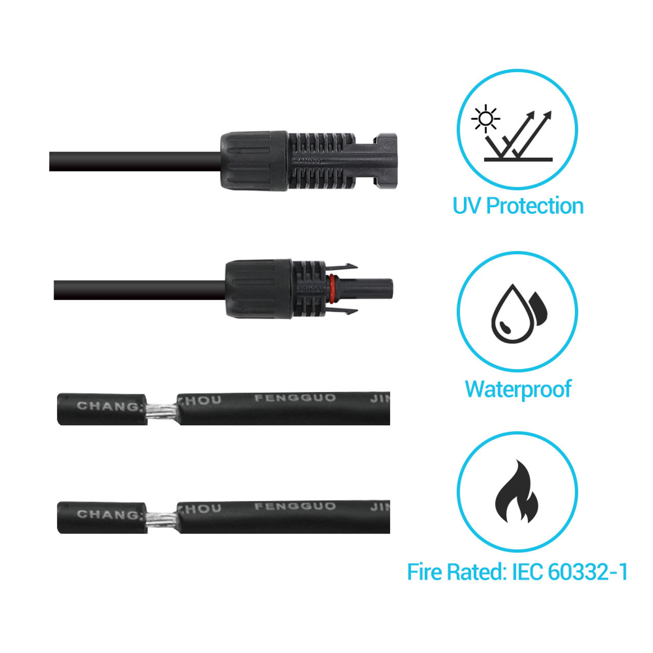Renogy 10FT 12 AWG MC4 Solar Panel to Charge Controller Adapter Cables