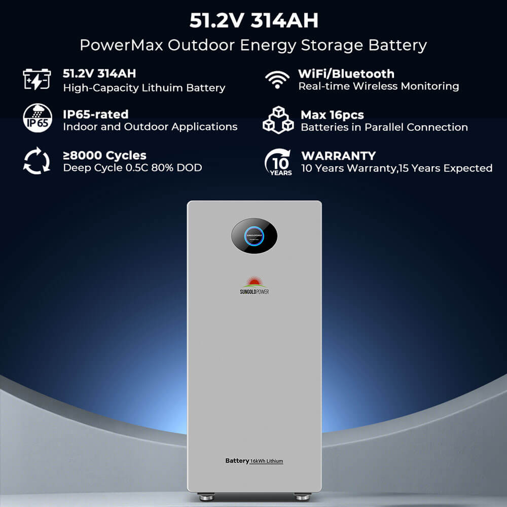 PowerMax 51.2V 314AH Outdoor Energy Storage Battery UL1973 & UL9540A