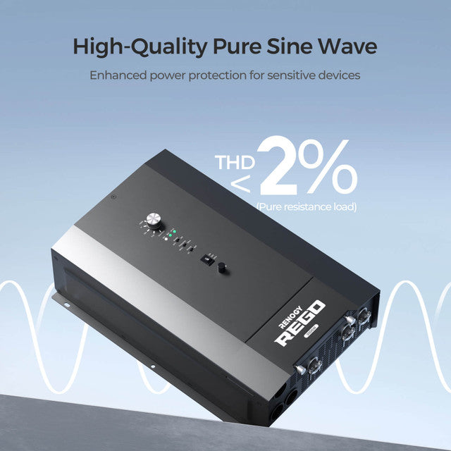Renogy REGO 3000W 12V Pure Sine Wave HF Split-Phase Inverter Charger