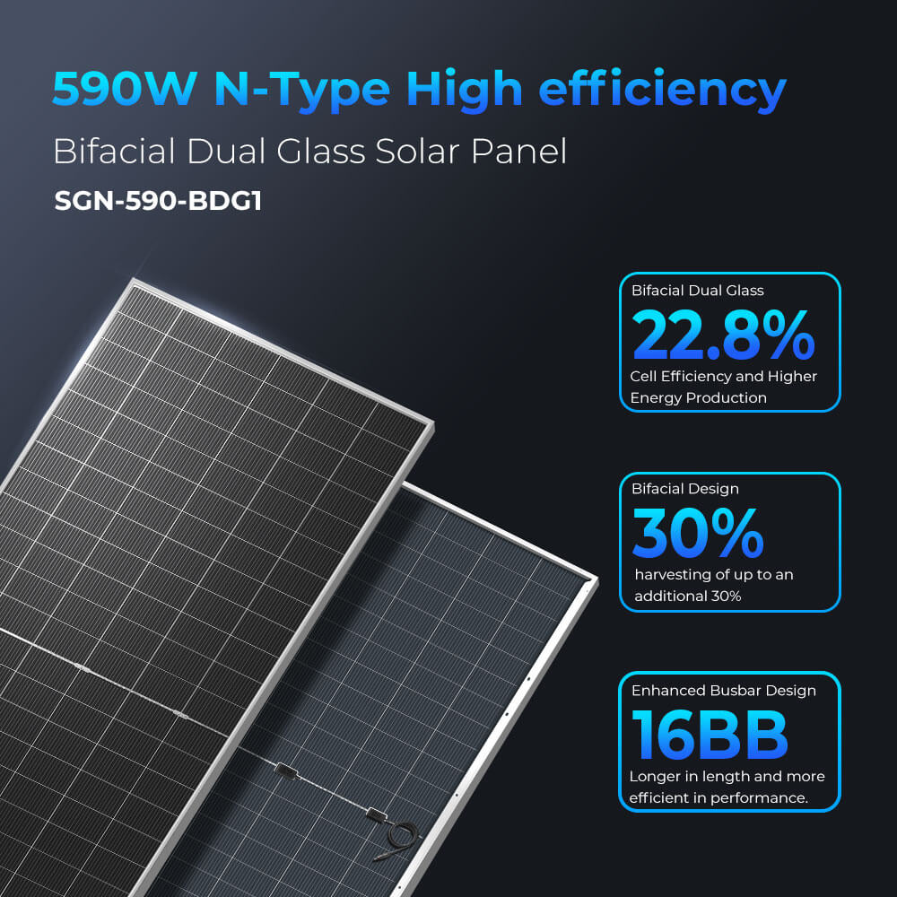 590 Watt Bifacial N-Type Monocrystalline Solar Panel (31 PANELS)