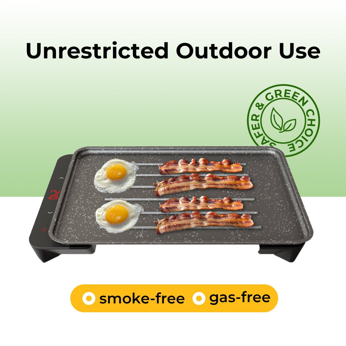 BougeRV Lightweight Portable Outdoor Electric Griddle Smokeless