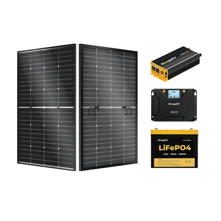 BougeRV 200W 12V Rigid Solar System Kit