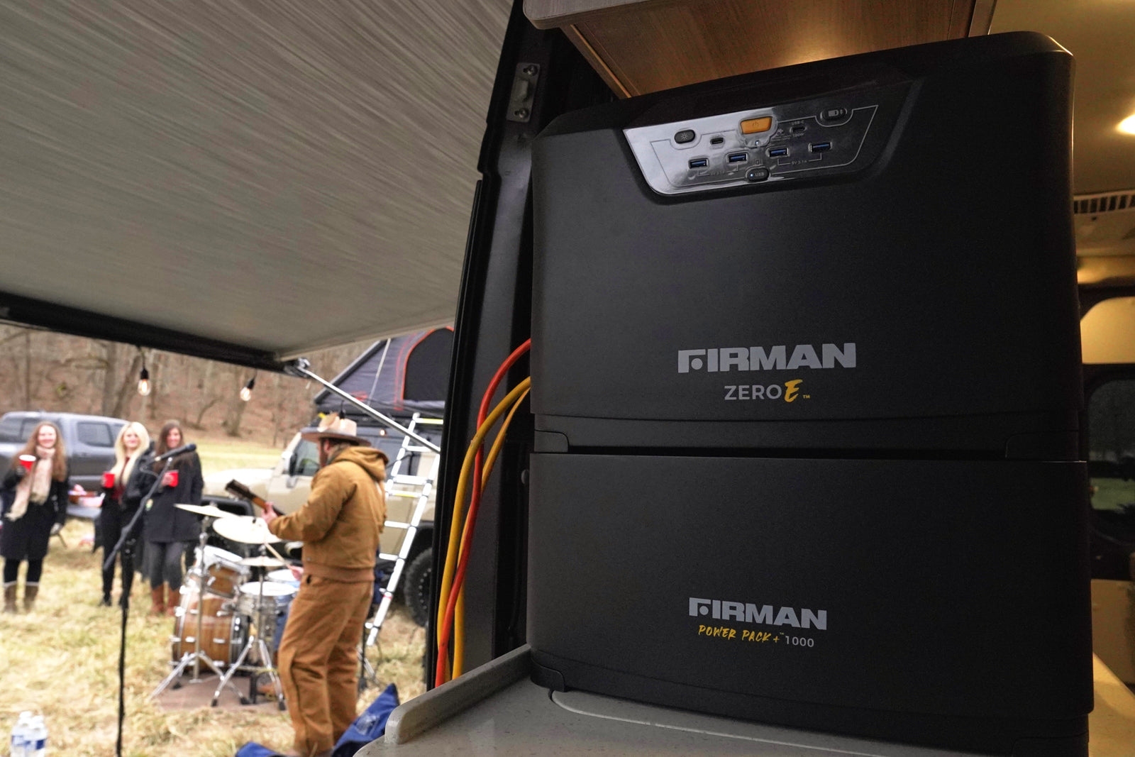 FIRMAN Zero E battery equipment at an outdoor event