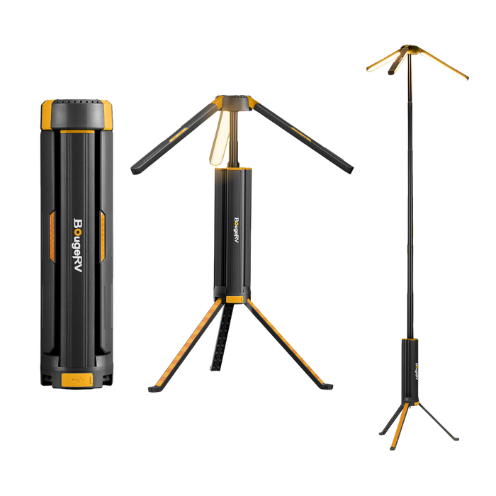 BougeRV New Outdoor Portable Telescopic Camping Lantern (Black)