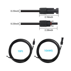 Renogy  10FT 10 AWG MC4 Solar Panel to Charge Controller Adapter Cables