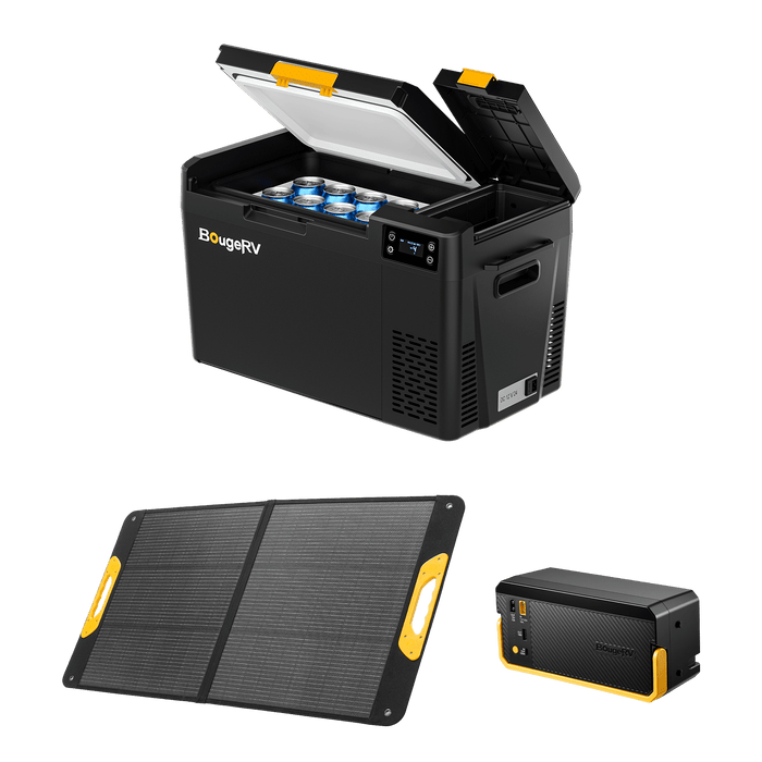 BougeRV CRX3 23QT Portable Car Fridge - 100W Solar Fridge Kit