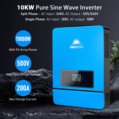OFF GRID SOLAR KIT 12 X 550 WATTS SOLAR PANELS 20.48KWH-25.6KWH LITHIUM BATTERY 10KW SOLAR INVERTER 48VDC 120V/240V SGR-10K25S