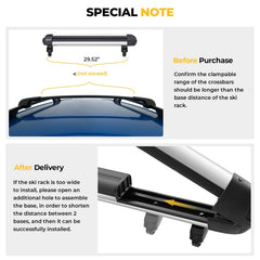BougeRV 28'' Ski & Snowboard Racks with Anti-Theft Lock Sliver
