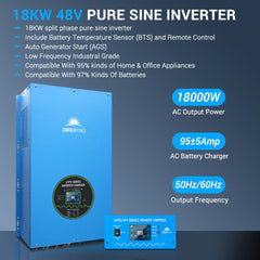 18kw 48v split phase inverter AC input 240V AC output 120V/240V (without MPPT)