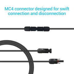 Renogy 1.5FT 12 AWG MC4 Solar Panel Extension Cable w/ Male to Female Solar Connector