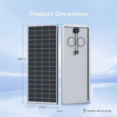 Renogy 200W 12V Monocrystalline Solar Panel w/ 40A MPPT Charge Controller
