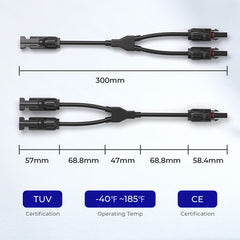 Renogy Y Branch Parallel Adapters 2 to 1