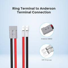 Renogy 5FT 3/0 AWG Anderson Adapter Cable (Anderson SB350 - Ring Lug)