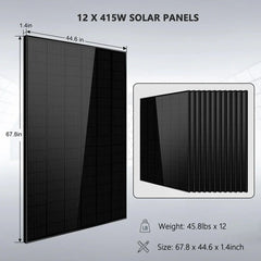 Off-Grid Solar Kit 18000W 48VDC 120V/240V LiFePO4 30.72KWH Lithium Battery 20 X 415 Watts Solar Panels SGR- 18K20E