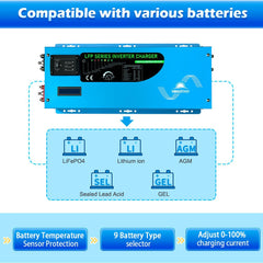 Low Frequency Inverter 3000W-DC12V (single phase) AC input 120V AC output 120V