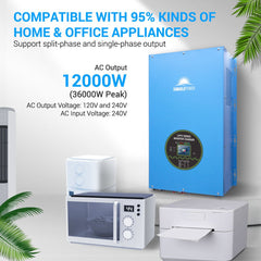 12kw 48v split phase inverter AC input 240V AC output 120V/240V (without MPPT)