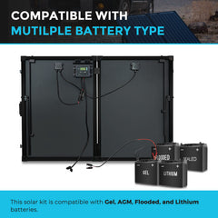 Renogy 200W 12V Monocrystalline Foldable Solar Suitcase w/ Waterproof Charge Controller