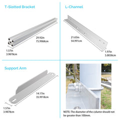 Renogy Solar Panel Pole Mount Single Side 27.4 Inches