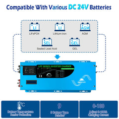Low Frequency Inverter 3000W-DC24V (single phase) AC input 120V AC output 120V