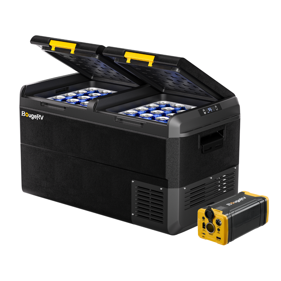 BougeRV CRS 79 Quart 12V Dual Zone Car Fridge Freezer