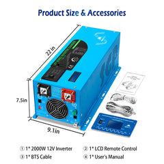 Low Frequency Inverter 3000W-DC12V (single phase) AC input 120V AC output 120V