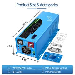 Low Frequency Inverter 4000W-DC24V (single phase) AC input 120V AC output 120V