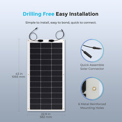 Renogy 100W 12V Lightweight Flexible Monocrystalline Solar Panel