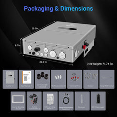 High Voltage 11.4KW Hybrid Split Phase Inverter with APS Transmitter