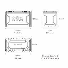 SK24V150PH | 24V150Ah Battery,Built-In Heater & Bluetooth, Victron CAN Comms