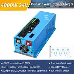 Low Frequency Inverter 4000W-DC24V (split phase) AC input 240V AC output 120V and 240V