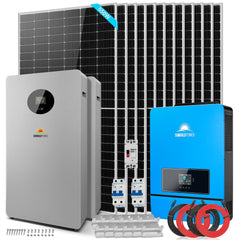 OFF GRID SOLAR KIT 12 X 550 WATTS SOLAR PANELS 20.48KWH-25.6KWH LITHIUM BATTERY 10KW SOLAR INVERTER 48VDC 120V/240V SGR-10K25S