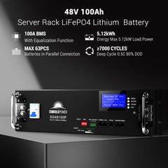 Off-Grid Solar Kit 5000W 48VDC 120V LiFePO4 10.24KWH Lithium Battery 6 X 415 Watts Solar Panels SGR- 5KE