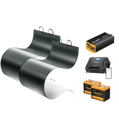 BougeRV 400W 12V CIGS Flexible Solar System Kit (Pre-Punched Holes)
