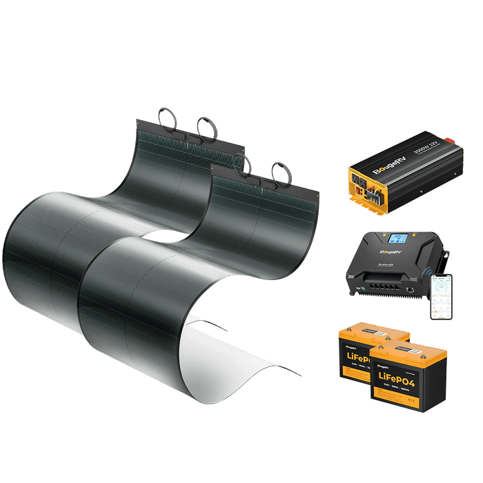 BougeRV 400W 12V CIGS Flexible Solar System Kit (Pre-Punched Holes)
