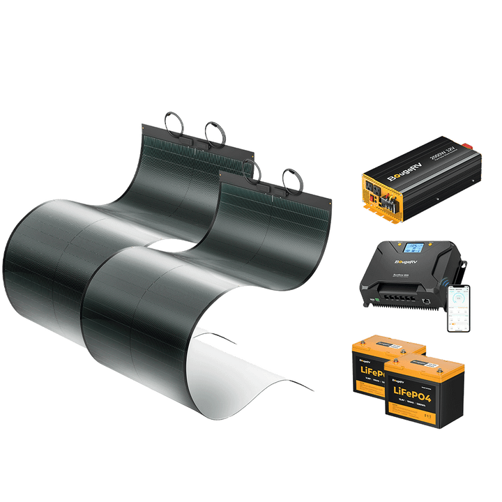BougeRV 400W 12V CIGS Flexible Solar System Kit (Pre-Punched Holes)