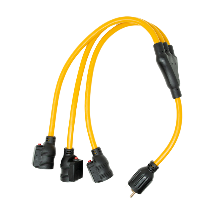 3FT Heavy Duty TT-30P to (3) 5-20R Short Power Cord