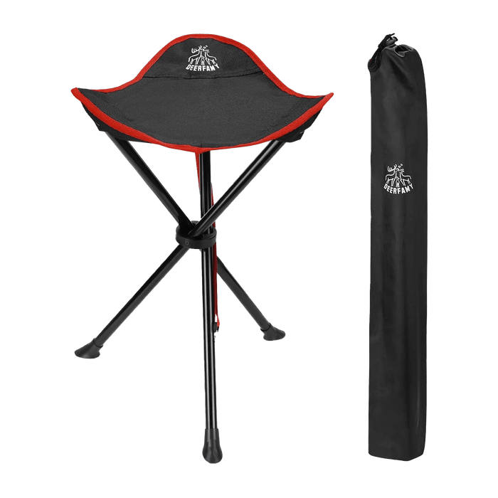 DEERFAMY Portable Tripod Seat with Shoulder Strap - Red