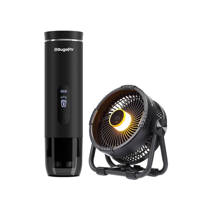 BougeRV Portable Coffee Maker and Camping Fan Kit