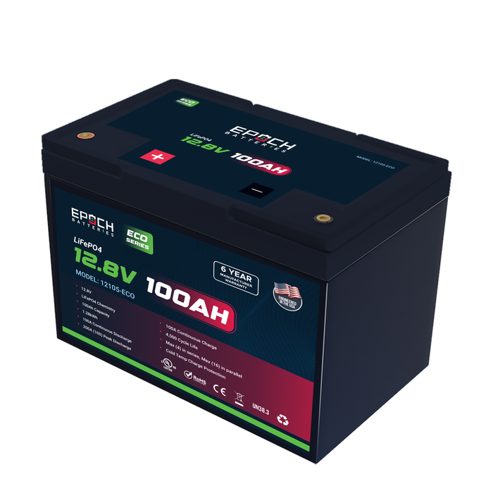 12V 100Ah (1.28kWh) - Eco Series LiFePO4 Battery