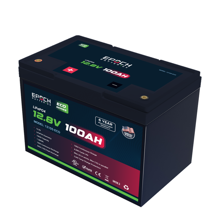 12V 100Ah (1.28kWh) - Eco Series LiFePO4 Battery