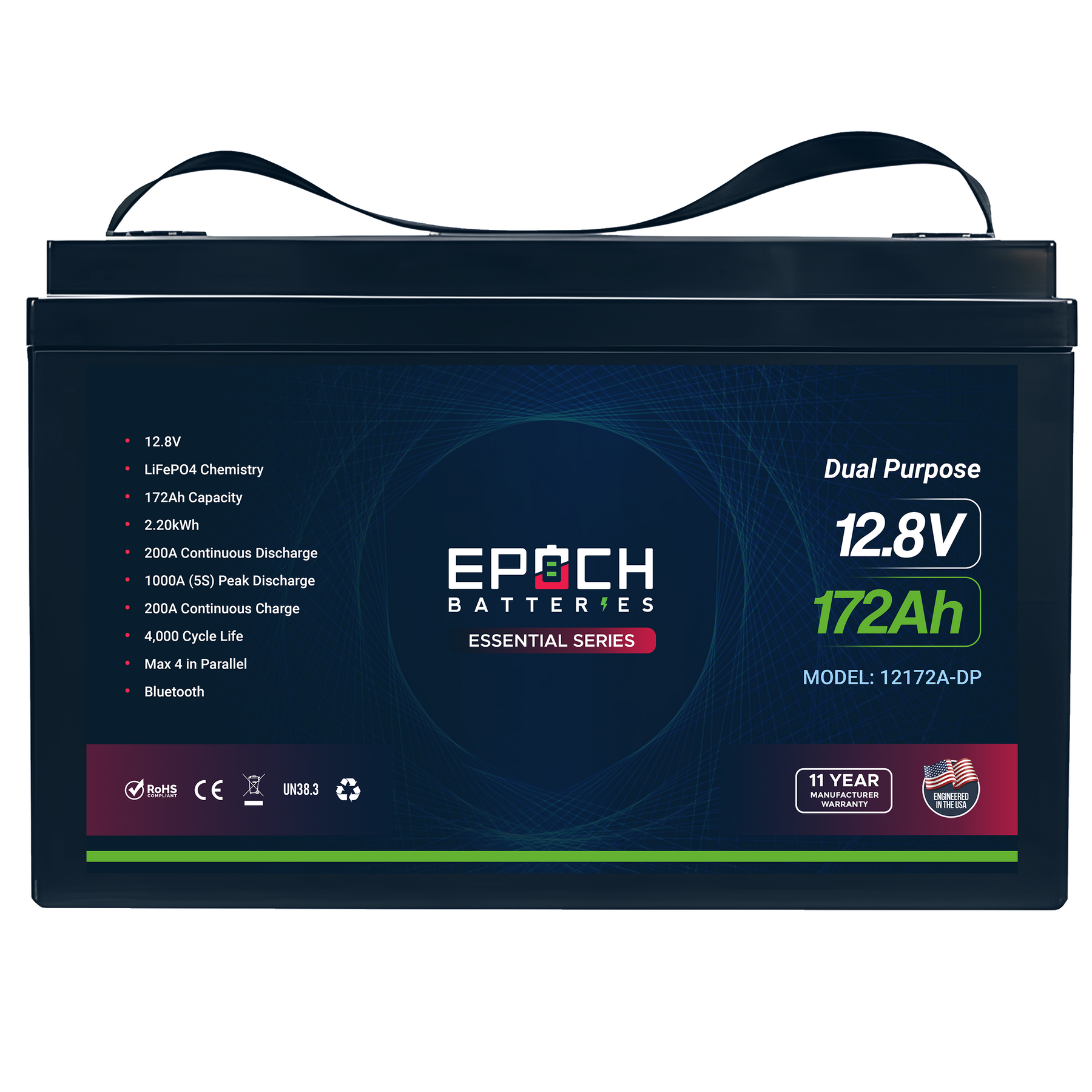 12V 172Ah (2.20kWh) Cranking & Deep Cycle Dual Purpose - Group 31 LiFePO4 Battery
