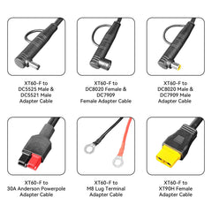 PECRON U20 Universal Cable Kit with 17 Different Adapter Cables for Power Station, Solar Panel