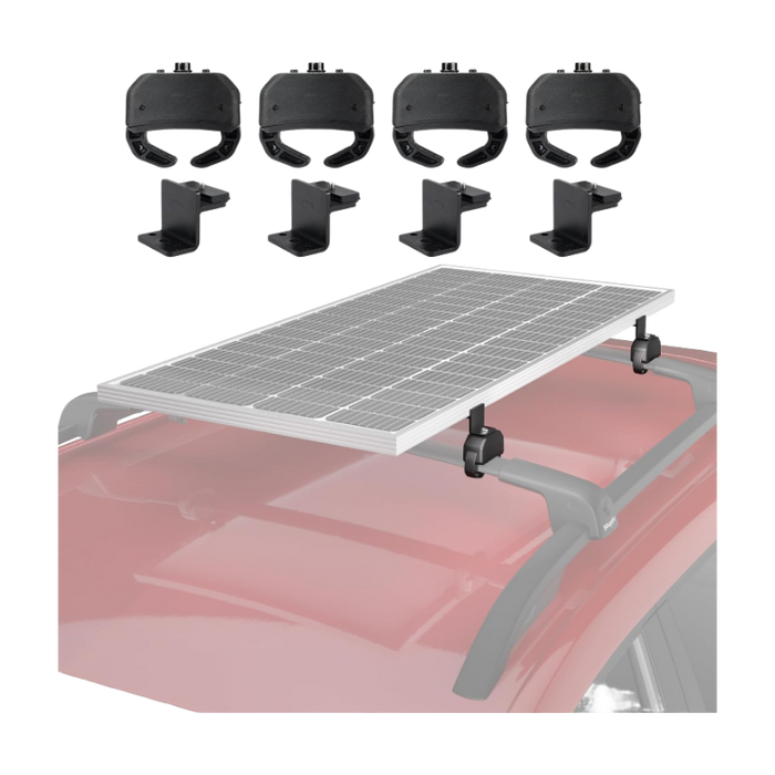 BougeRV Solar Panel Crab Mounting Kit for Cars with Cross Bars
