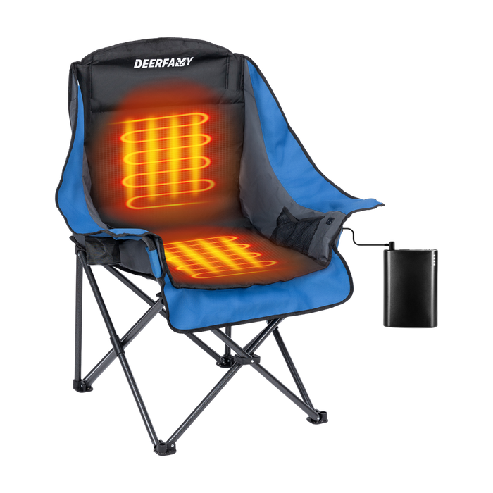 DEERFAMY Heated Camping Chair with 12V Battery Pack