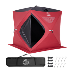 DEERFAMY Single-Layer Insulated Ice Fishing Shelter Portable Tent(3-4 People)