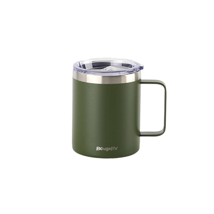 12oz Stainless Steel Insulated Coffee Mug with Handle - Green
