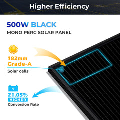 500W Mono Black PERC Solar Panel