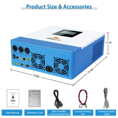 5000W 48V Solar Charger Inverter AC input 120V AC output 120V [PARALLEL, 100A MPPT]