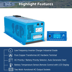 Low Frequency Inverter 4000W-DC24V (split phase) AC input 240V AC output 120V and 240V