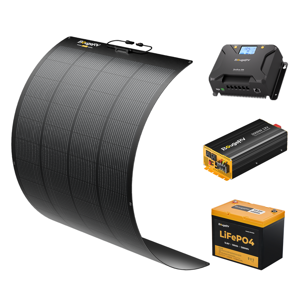 BougeRV 200W 12V Arch Pro Solar System Kit